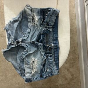 Amuse Society Light Blue Distressed Jean Shorts